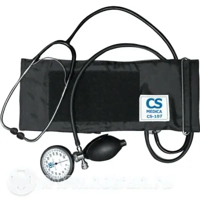 Тонометр CS-107 механический CS Medica, встроенный фонендоскоп, манометр совмещенный с грушей, манжета 22-38 см-0