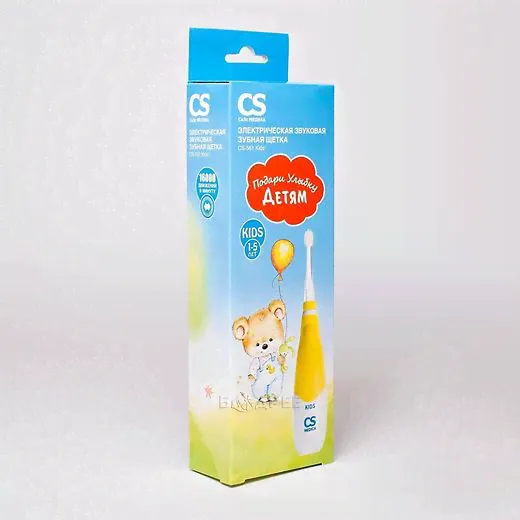 Щетка зубная детская электрическая звуковая CS Medica CS-561 Kids (желтая)-4